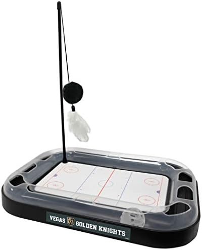 Pets First 5-in-1 NHL Las Vegas Golden Knights Hockey Field Cat Scratcher Toy with Interactive Cat Ball Bell in Tracks