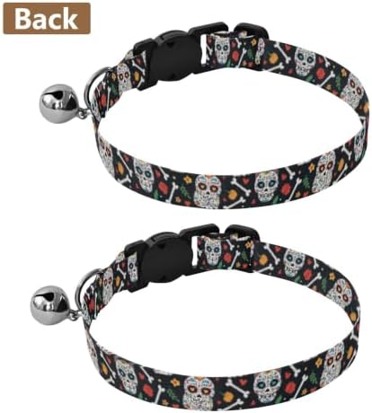 Skull Cats Bones Puppy Collar 2 Pack Collars for Cats Adjustable Length 10.6" to 17.1"