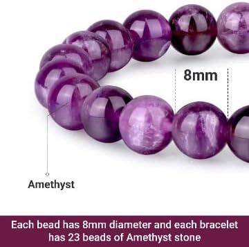 Crystal Vibe 8mm Beaded Bracelets For Women Men - Healing Crystal Bracelet - Adjustable Size