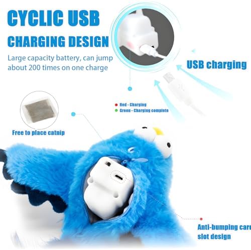 Yewmow Interactive Chirping Cat Toy,Flapping Wings Sound Toy