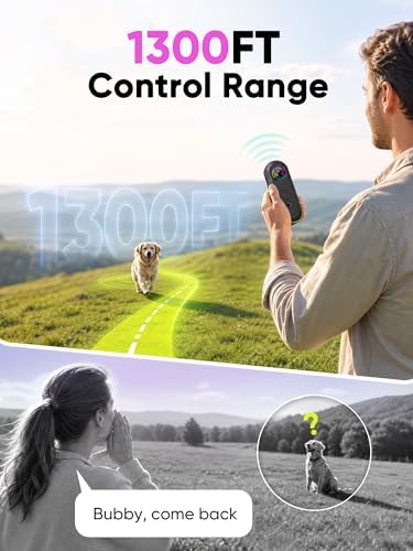 Dog Training Collar with 1300FT Remote, IPX7 Waterproof, 3 Modes