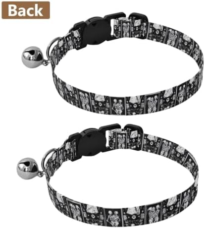2 Pack Kitten Collars Skeleton Couples Cat Collar with Bell, Adjustable 10.6 to 17.1 Inches