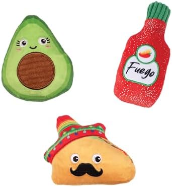 Fringe Studio Plush Dog Toy, 3 Pieces Set, Taste THE Heat, Pet Shop Collection (662151)