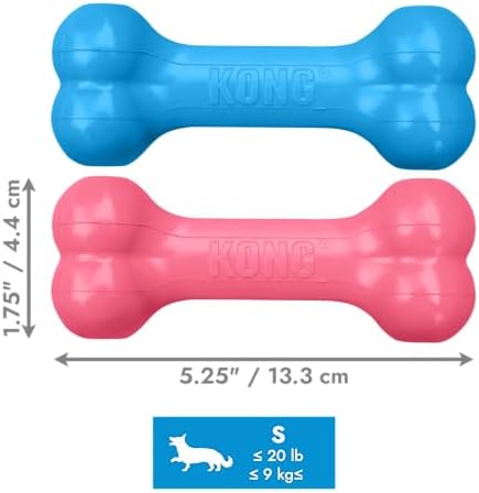 KONG Puppy Goodie Bone, Natural Rubber Chew, for Small Puppies, Pink