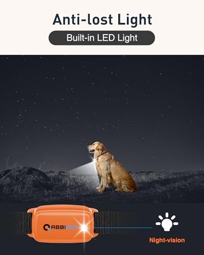 ABBIDOT Shock Collar for Dogs 3300Ft 4 Training Modes Dog Training Collar, IPX7 Waterproof, Nihgt Light, Safety Lock, Rechargeable E-Collar for Small Medium Large Dogs (15-120 lbs)，Orange