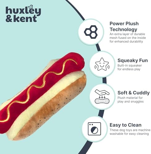 Huxley & Kent Power Plush Squeaky Dog Toy, Haute Dawg, Small