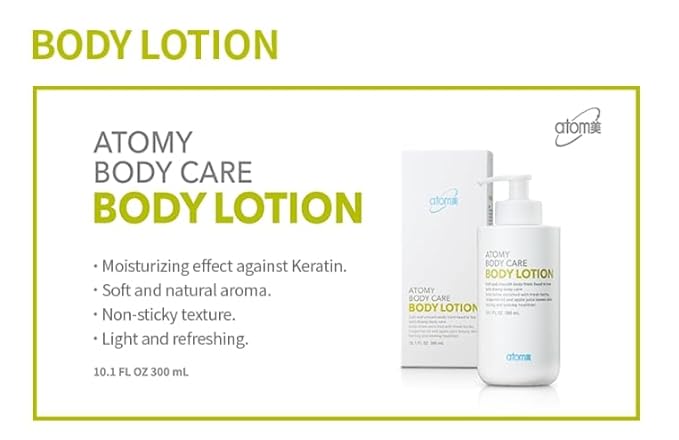 Korean Body Care Body Lotion (300ml 10.1 fl oz.) Non-Sticky Texture, Light and Refreshing