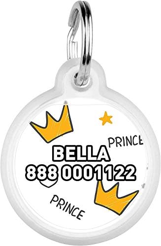 Personalized Pet ID Tag for Dog Cat with QR Passport Global Search System of Lost Pets - Personalized Dog Tags Cat Name Tags - Crowns