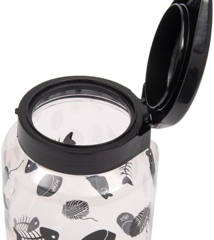 Lixit® Dog Treat Plastic Jar - Airtight Food and Treat Storage Jars for Dogs, Cats, Small Animals and Birds - Made in USA (Paw Prints - Gray, 128 Ounce (Pack of 10)