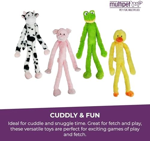 Multipet Swingin' Slevin Frog Dog Plush Toy - Squeaky Toys for All Dogs - Extra Soft Plush - Stuffed Animal for Cuddling & Playing - Cute Dog Pet Toy (27”, Green, 5 Squeakers)
