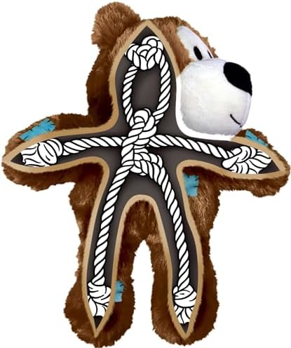 KONG Wild Knots Bears - Durable Dog Toys with Internal Knotted Ropes and Minimal Stuffing for Less Mess (Assorted Colors) (Medium/Large (2 Pack))