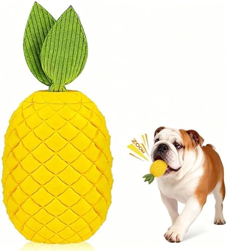 Pineapple Dog Toy for Aggressive Chewers, Tough Rubber