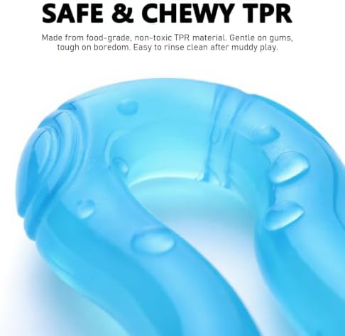 MECOOL Dog Tug of War Toy - Durable TPR Rubber Puller Ring for Aggressive Chewers, Interactive Chew Toy for Medium Large Dogs, Heavy Duty Teething Toy for Tugging & Fetch,Bacon Flavored