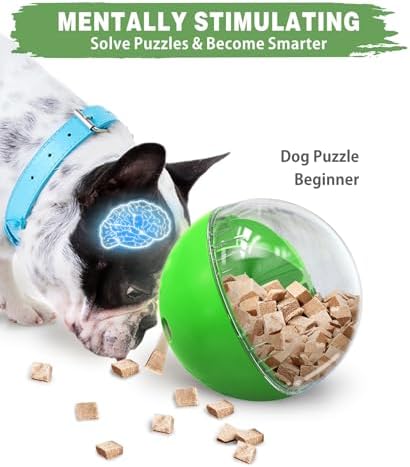 Dog Treat Dispensing Ball Toy - Large Adjustable Food Dispenser