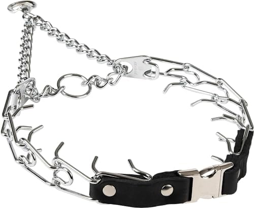 Herm Sprenger Prong Collar for Dogs Training – Quick Release Buckle & Swivel Ring for Easy Use – Made of Durable Steel Chrome Plated in Germany– 4.0mm Prongs for Extra Large Dogs with 26-30" Neck