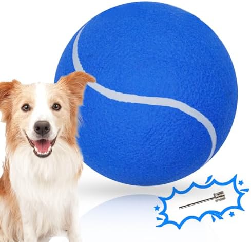 Banfeng Big Tennis Ball for Dogs, Giant Dog Tennis Ball Toy Large Outdoor Sports Gift for Small Medium Large Dog (Blue, 9.5 inch)