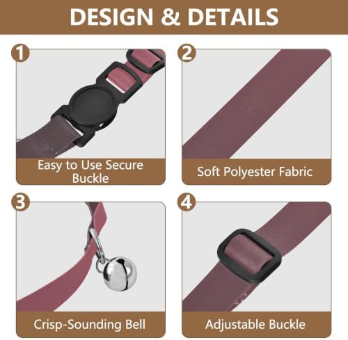 Black Red Gradient Soft Polyester Pet Collar, 2 Pack Cat Bell Collar