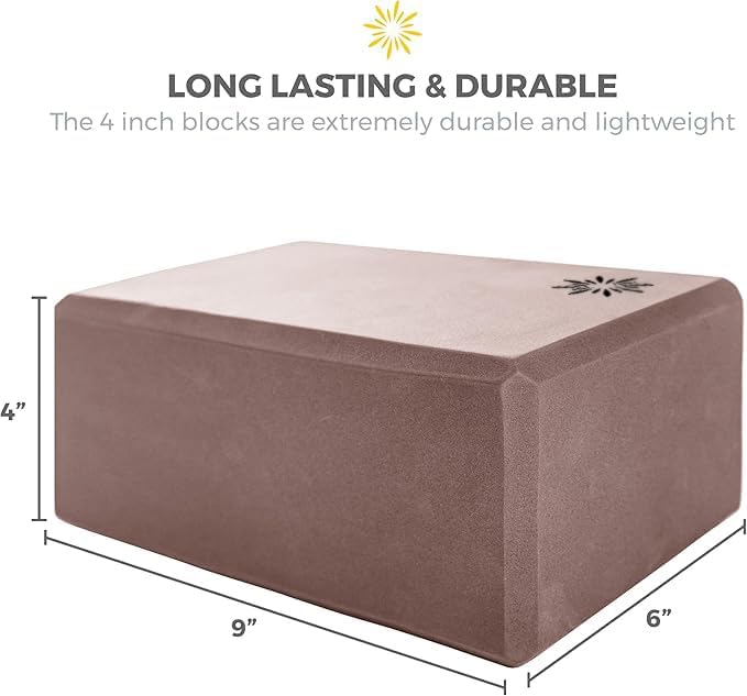 4" Yoga Block, 10 Pack Bulk EVA Foam Yoga Blocks, Firm and Supportive Yoga Brick, Balance Foam for Stretching, Pilates, and Workout, 4" x 6" x 9"