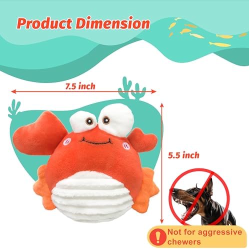 GUKCO Interactive Crab Dog Toys to Keep Them Busy | Rechargeable Self-Play Moving Dog Toy with Motion-Activated Ball, Music & Recording Modes for Small, Medium & Large Dogs