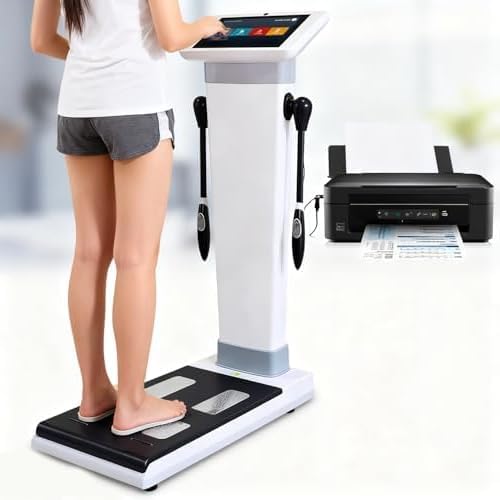 Professional Body Composition Analyzer with Printer, 10 Inch HD Touch Screen Scale, Multi-Frequency BIA Technology for Weight, BMI, Muscle Mass, Body Fat Percentage, Water, Protein, Ideal for Gym Home