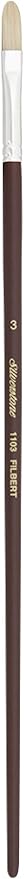 Silver Brush Limited 1103 Silverstone Filbert Brush for Oil Painting, Size 3, Long Handle