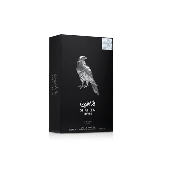 Lattafa Pride Shaheen Silver – Fresh, Fruity, Chypre, Amber – Eau de Parfum Long-Lasting Fragrance for Unisex, 3.4 Ounce / 100 ml