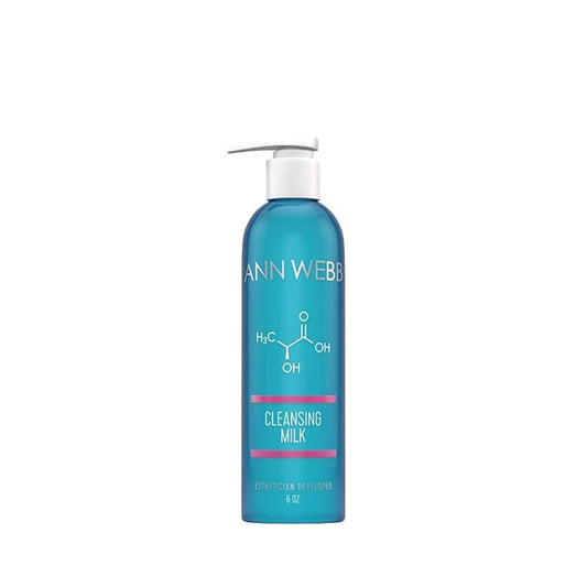 Facial Milk Cleanser - Gentle Daily Face Wash for All Skin Types. Thick, Hydrating, Moisturizing Cleanser w/Lactic Acid AHA Nourish & Rejuvenate 6oz