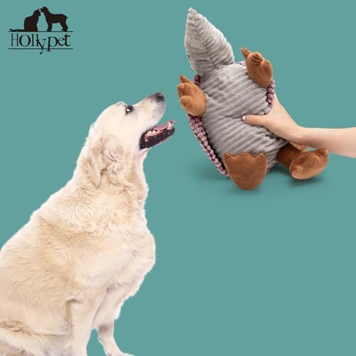 Hollypet Armadillo Squeaky Dog Toys for Medium Large Dogs, 14"