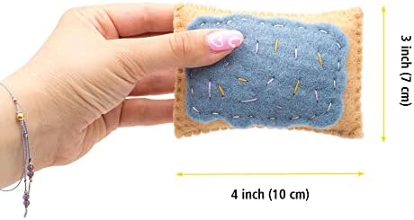 Glaciart One Wool Pop Tart Cat Toy Set with Catnip (2PCS) | for Interaction & Boredom Relief, Encourages Cats to Exercise & Play | Filled w/Organic Catnip to Help Sooth or Reduce Anxiety