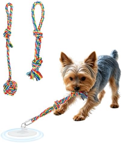 Suction Cup Tug of War Toy for Small Dogs Interactive Dog Rope Toy