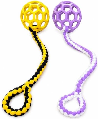 Braided Fleece Dog Tug Toy with Ball, Tug of War Rope Random/1PC