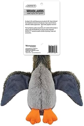 RUFFIN' IT Woodlands, Plush Mallard 13 in Squeaky Soft Stuffed, Dog Toy