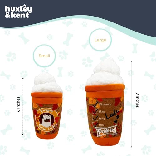 Huxley & Kent Power Plush Squeaky Dog Toy, Puggin Spice Latte, Large