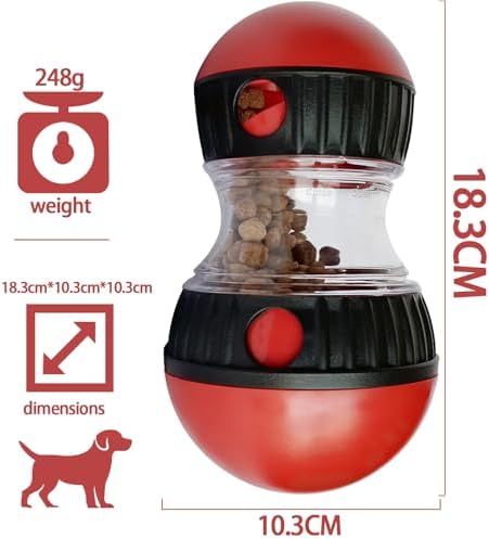 Dog Food Puzzle Toys, Adjustable Dog Treat Dispensing Dogs Toys, Interactive Chase Slow Feeder for Boredom and Stimulating, IQ Training for Medium/Large Dogs