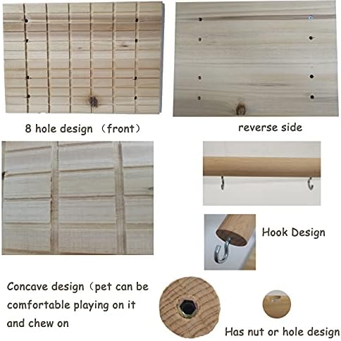 Hamiledyi Bunny Scratching Board Chew Toys, Wood Rabbit Toys for Indoor Bunnies Boredom Bunny Enrichment for Chinchilla Guinea Pigs Hedgehog