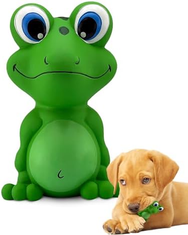PetSport Naturflex Tiny Tots Frog Toy - Durable & Long-Lasting, Non-Toxic Material, Internal Squeaker, Rubber Toy for Dogs, Ideal for Interactive Play and Engagement