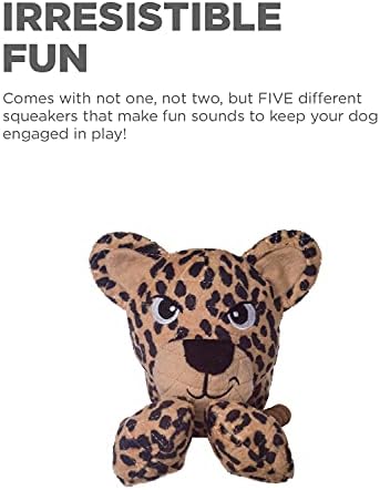 Outward Hound Tuggy Buddyz Leopard Squeaky Rope Dog Toy