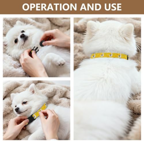 2 Pack Kitten Collars White Llamas Yellow Collar with Bell for Dog Puppy, Adjustable 10.6 to 17.1 Inches