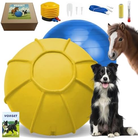 Herding Ball Toy for Dogs and Horses, 25" Thickened Durable Herding Ball Set for Australian Shepherd, Interactive Dog Train Toys for Large Breeds Outdoor, for Pet Use Only (Light Yellow,L)