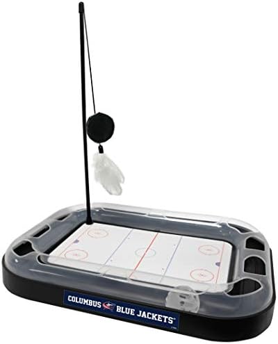 Pets First NHL Columbus Blue Jackets Hockey Field Cat Scratching Toy With Interactive Ball Bell in Tracks - 5-in-1 Scratcher