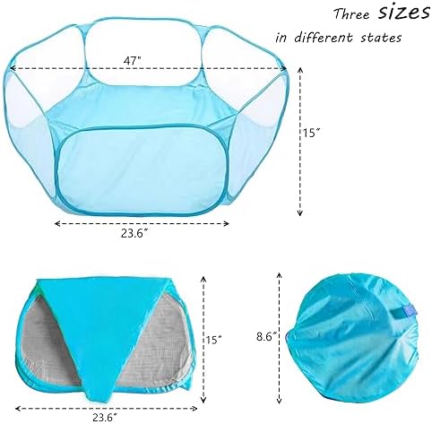Small Animals Playpen, Portable Pop-up Open Interactive Pet Tent, Indoor Outdoor Fence for Rabbits, Guinea Pig, Hamster, Chinchillas, Kittens, Puppies