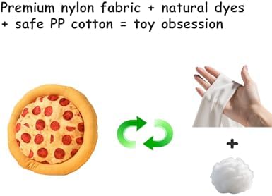 Pizza Shaped Plush Puppy Chew Toy, Built-in Squeaker