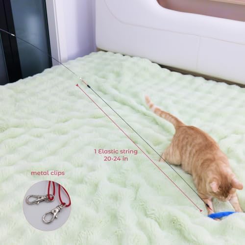 Interactive Cat Wand Toy with Feather Refills, Cat Teaser Toy for Kittens