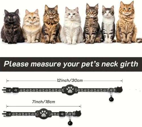 GPS Tracker Collar for Dogs/Cats, Rejustable Tractive GPS Cat Tracker with Real-Time Location, Fit for iOS and Android, Pet Tracker for Safety of Pets' Outdoor Activities (Black White)