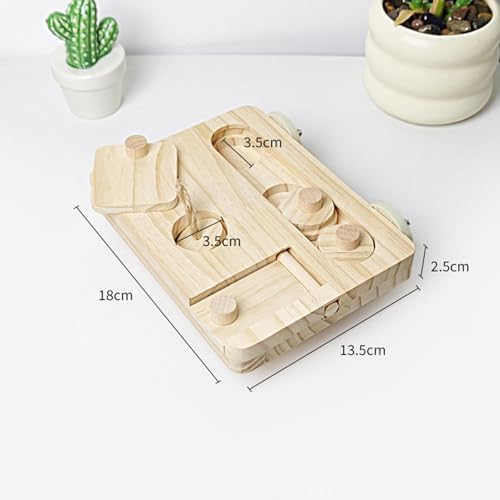 Wooden Foraging Toy Bird Puzzle Pet Treat Dispenser Parrot Enrichment Game Educational Mental Training Wood Three Compartments