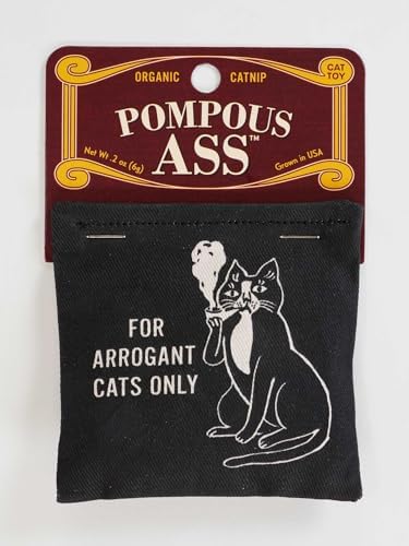 Blue Q Catnip - Cute Cat Toys for Biting w/Funny Graphics - Pompous.