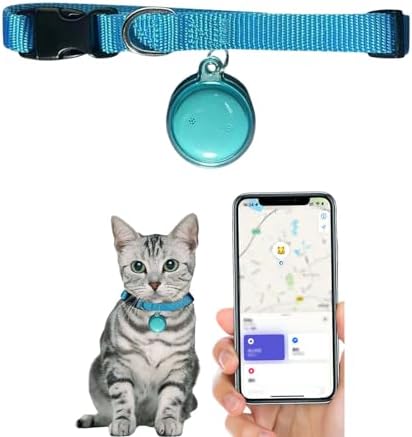 Mini Bell Cat Tracker, Mini Tracker for Pet iOS & Android, Waterproof Cat Collar with Finder Tag, Cats GPS Tracker Collar with Safety Elastic Buckle, Smart Pet Tracker Location (C-Android)