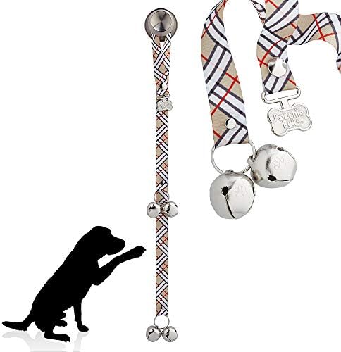 PoochieBells Handcrafted Dog Doorbell for Potty Training – Easy & Quick, Doggie-Safe USA-Made Dog Door Bell with Perfect Sound, Dog Trainer-Recommended for Over 20 Years, London Plaid