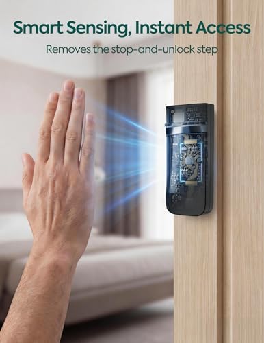 Babelio Smart Baby Gate with Auto-Unlock/Close, Pressure Mounted No Drill for Doorways/Top of Stairs. Pet/Dog Door Wide Walk Thru w/Infrared Sensor & Instant Safety Alert (Black, 30.3-47.2" W, 30" H)