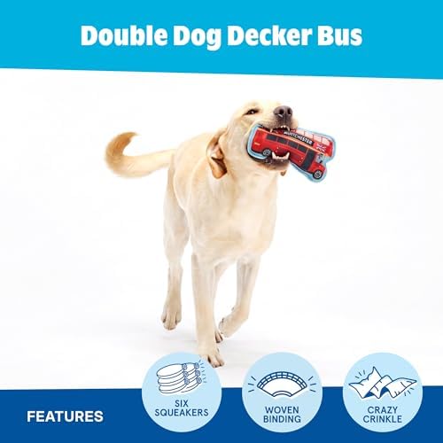 BarkBox Double Dog Decker Bus Dog Toy - for Dogs